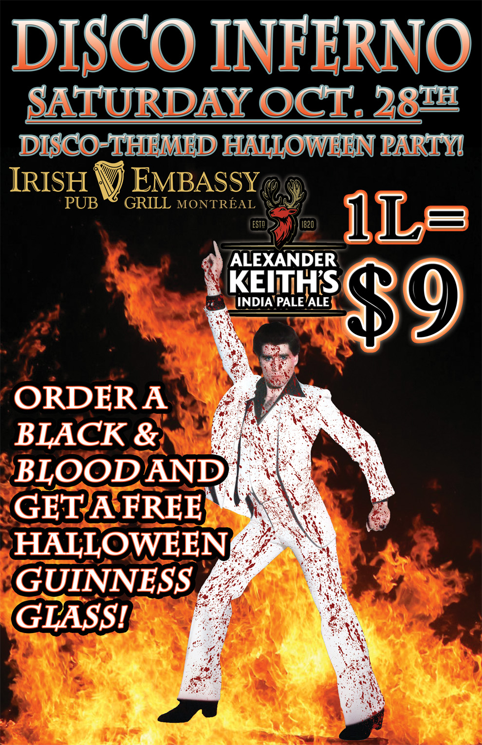 Disco Inferno Halloween Party - Irish Embassy Pub & Grill Montreal